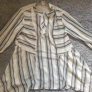 Black and white blouse